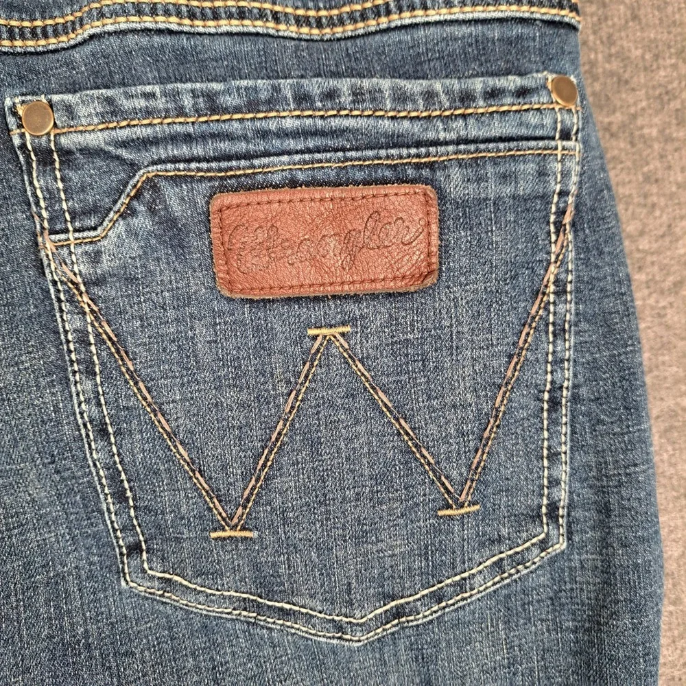 Wrangler Retro Slim Boot Jeans Men 34x34 Blue Stretch Denim 10WLT77LY